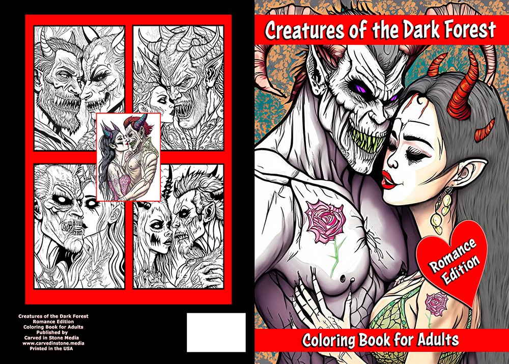 Creatures of the Dark Forest: Romance Edition - Coloring Book for Adults